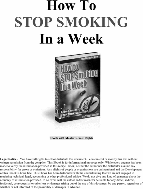 Product picture Stop smoking with in a week.